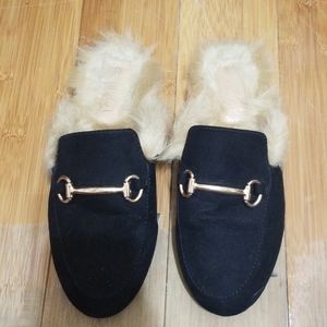 Faux Fur Loafer Slippers